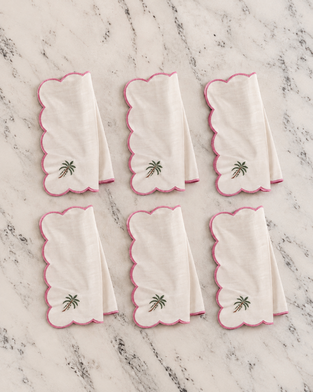 The Ziggy Palm Napkin - Powder Pink