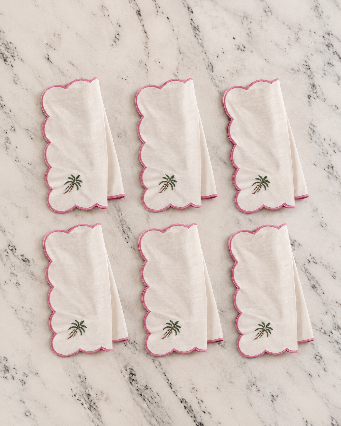 The Ziggy Palm Napkin - Powder Pink