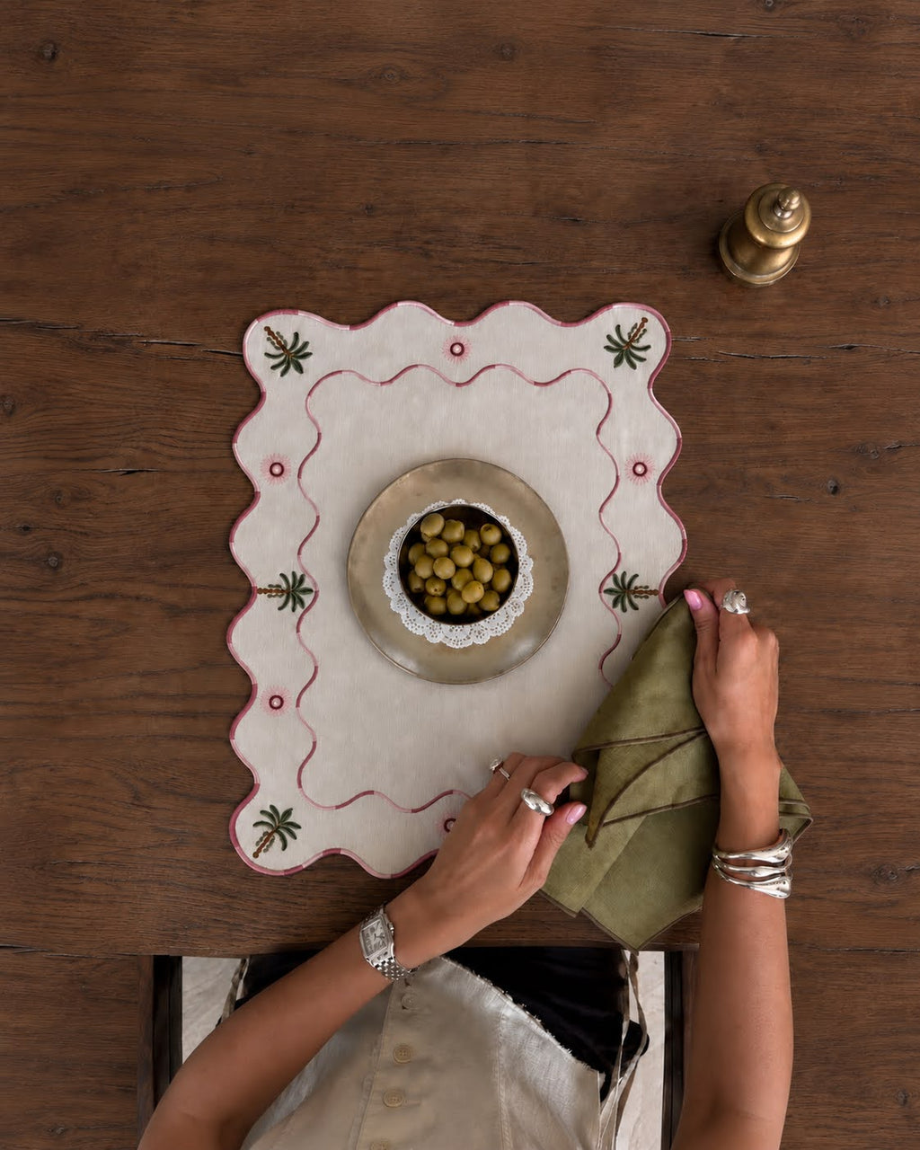The Ziggy Palm Placemat - Powder Pink